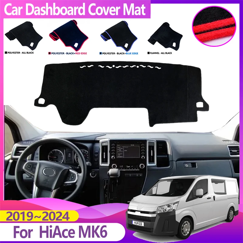 

Car Dash Pad Cover For Toyota HiAce MK6 2019~2024 2022 GranAce Avoid Light Mat Dashboard Carpet Sunshade Stickers Accessories