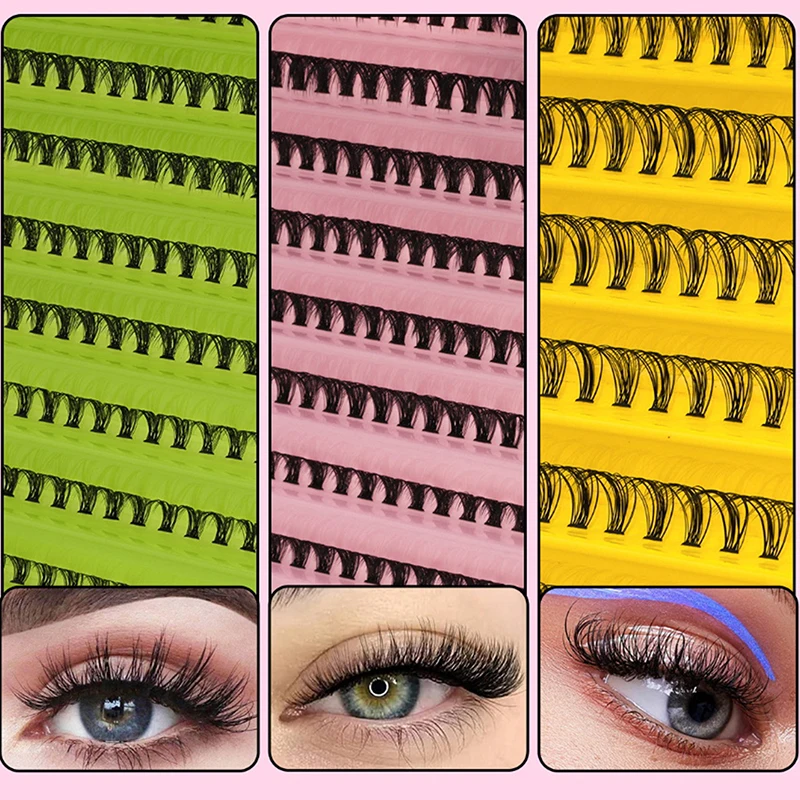 200 Cluster EyeLashes Extensions 10 Row DIY Eyelashes Kit Premade Volume 20d/30d/40d/50d Fake Eyelashes Makeup Faux Cils