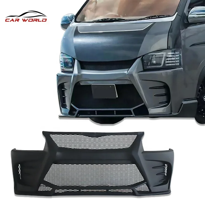 Car Front Bumper For Hiace 200 Series Car Bumper For Toyota Hiace 200 Series 2014-2018 Auto Body Kit Parts abs plastic