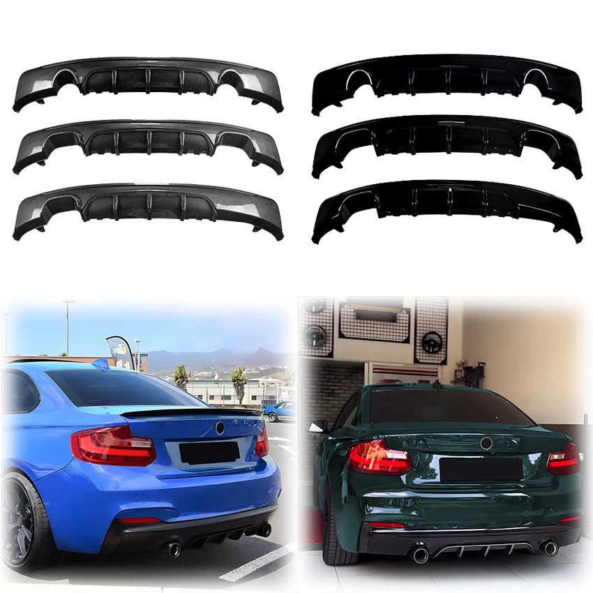 

2014 To 2019 For BMW 2 Series F22 F23 M235i M240i M Sport Performance Style Gloss Black Rear Bumper Diffuser Splitter Lip ABS