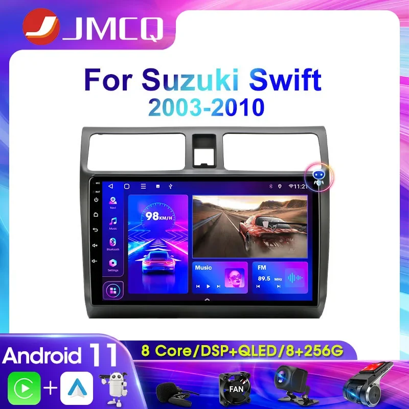 

JMCQ 2Din 4G Android 11 Car Radio Multimedia Video Player For Suzuki Swift 2003 2004 2005-2010 Navigation GPS Head Unit Carplay