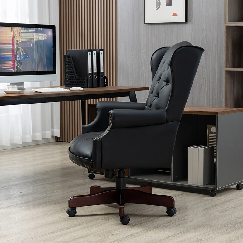 Executive Office Chair - High Back Reclining Comfortable Desk Chair - Ergonomic Design - Thick Padded Seat and Backrest - PU Lea