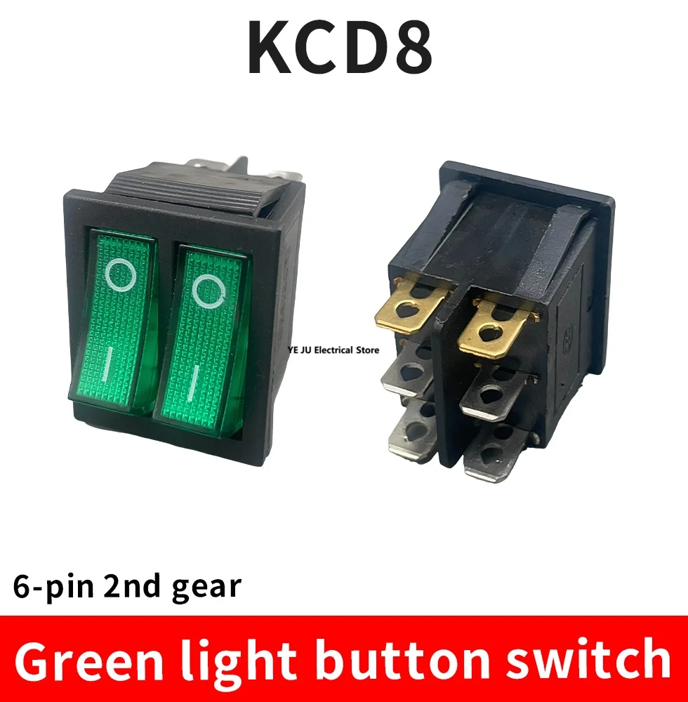 1PCS KCD8 6PIN 16A 250V 20A 125V Double Light Switch Rocker Switch Waterproof ON-OFF KCD6 Boat Power Switch