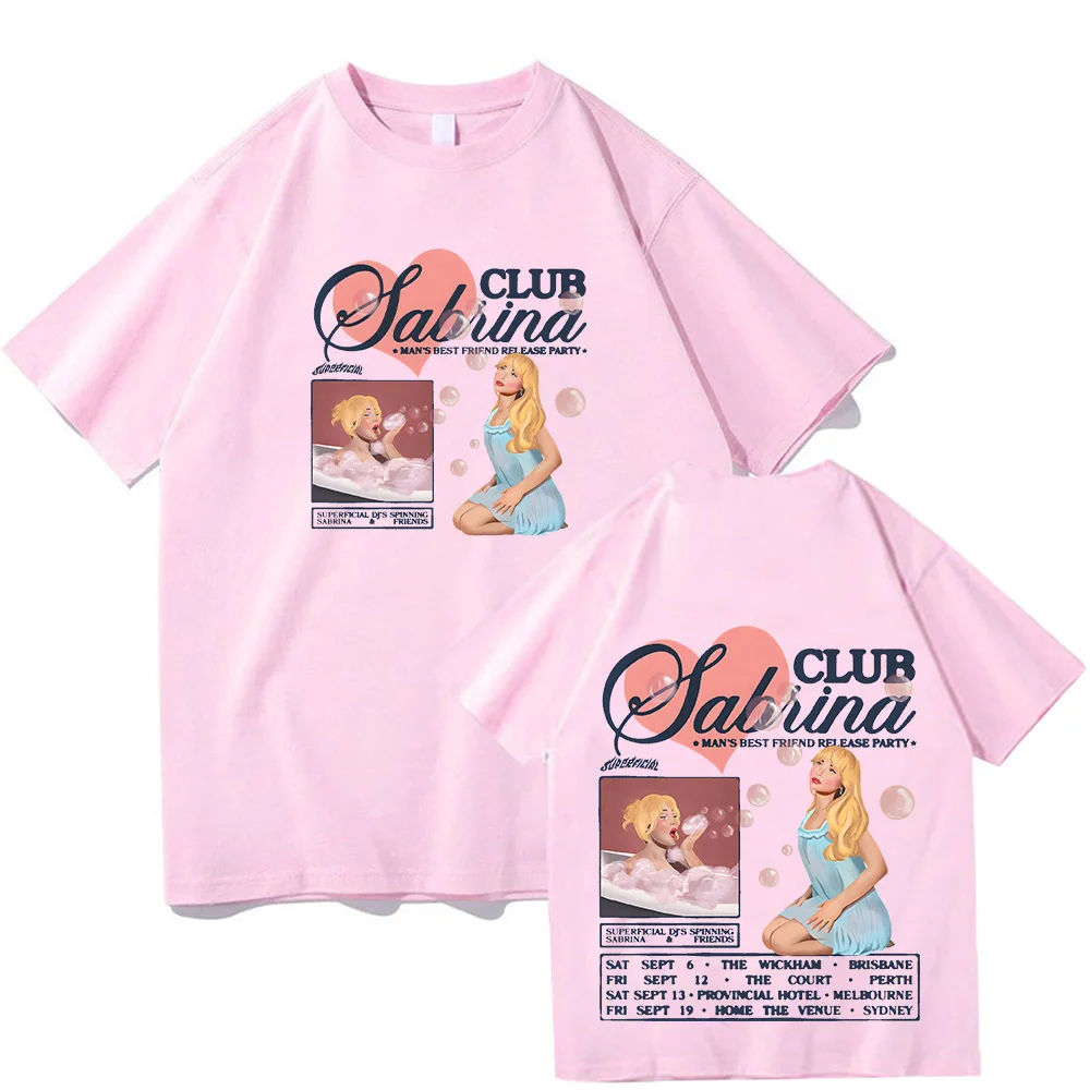تي شيرت سابرينا للرجال أفضل صديق للحفلات نادي سابرينا كاربنتر لمحبي الهدايا تي شيرت Y2k Kawaii ملابس قطنية مريحة للجنسين #3
