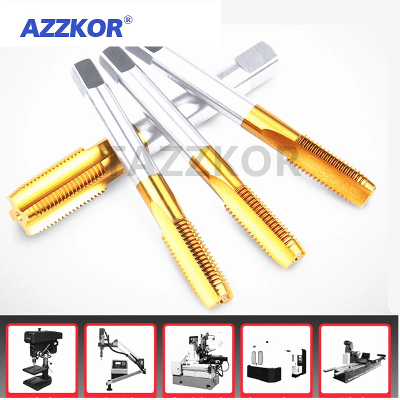 Screw Taps Standard Tooth Straight Flute Machine Screw Taps And Die Set Silvery Machine Taps For Material Iron Copper Mater