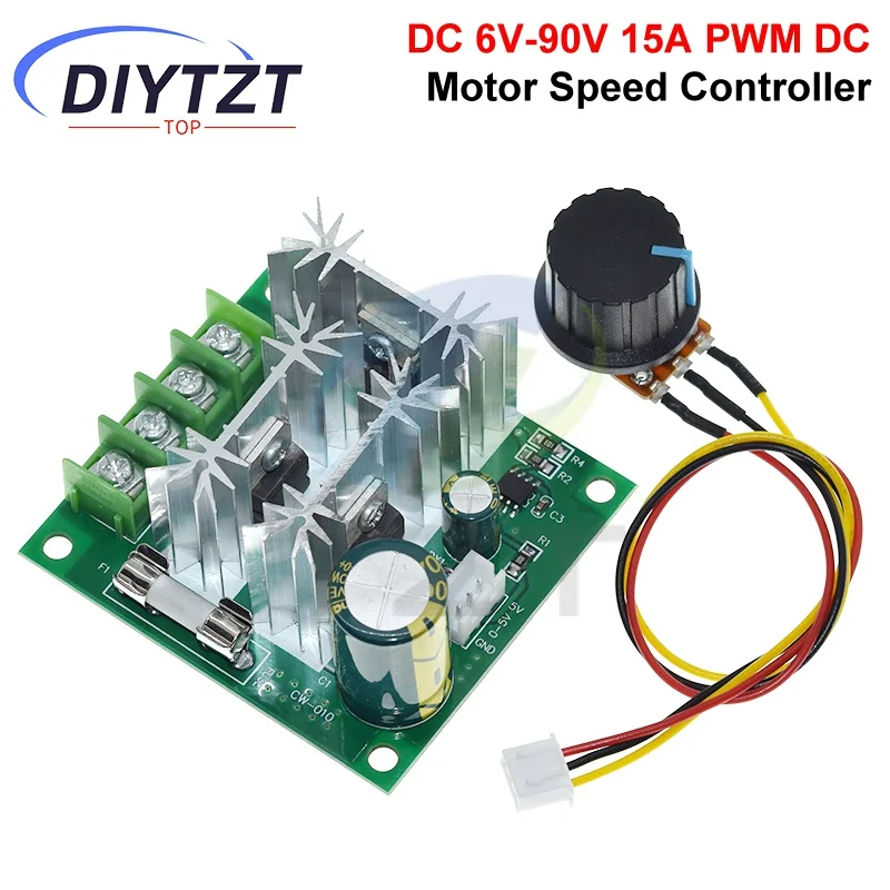 1/3 Buah DC 6V-90V 15A Pengendali Kecepatan Motor DC Pengaturan Kecepatan Tanpa Langkah Lebar Pulsa PWM DC 12V 24V 36V 48V 1000W