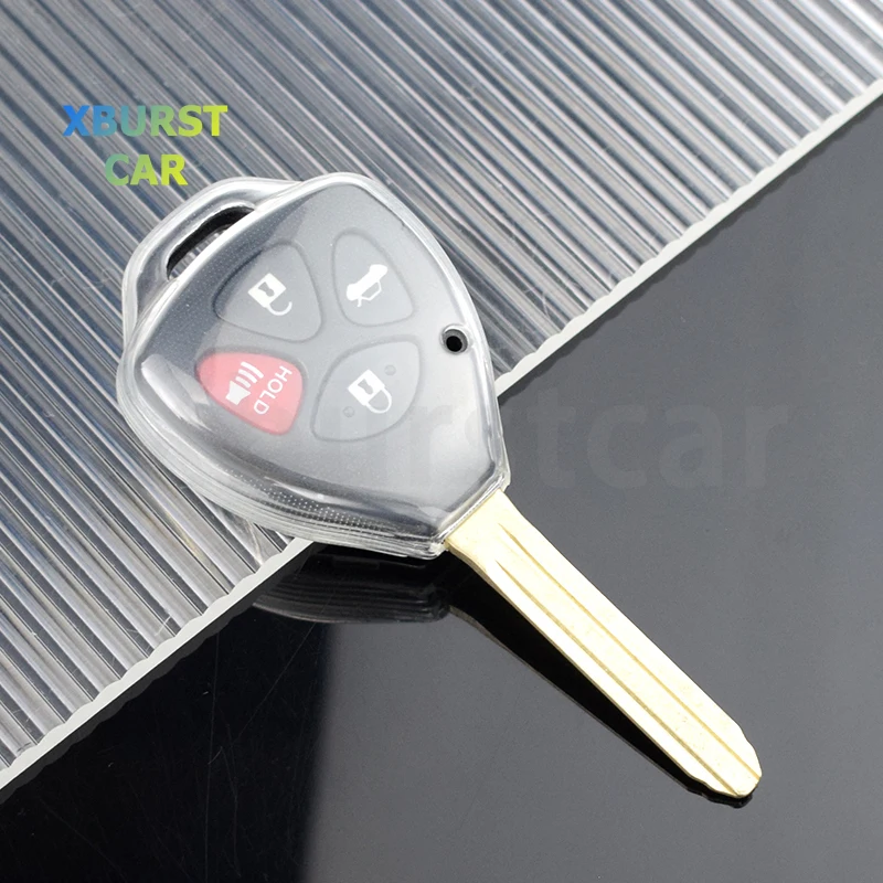 Transparent TPU Shell Fob Car Key Case Cover For Toyota Corolla Camry Reiz RAV4 Crown Avalon Venza Matrix Yaris 4Runner Blank