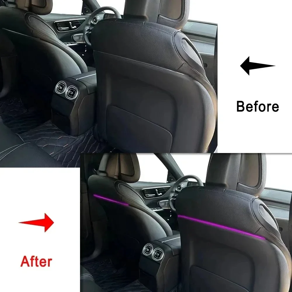 64 Colors LED Seat Back Lamp Backrest Ambient Light For Mercedes Benz C-Class W205 W206 GLC X253 X254 E-Class W213 W177 W118 Kit