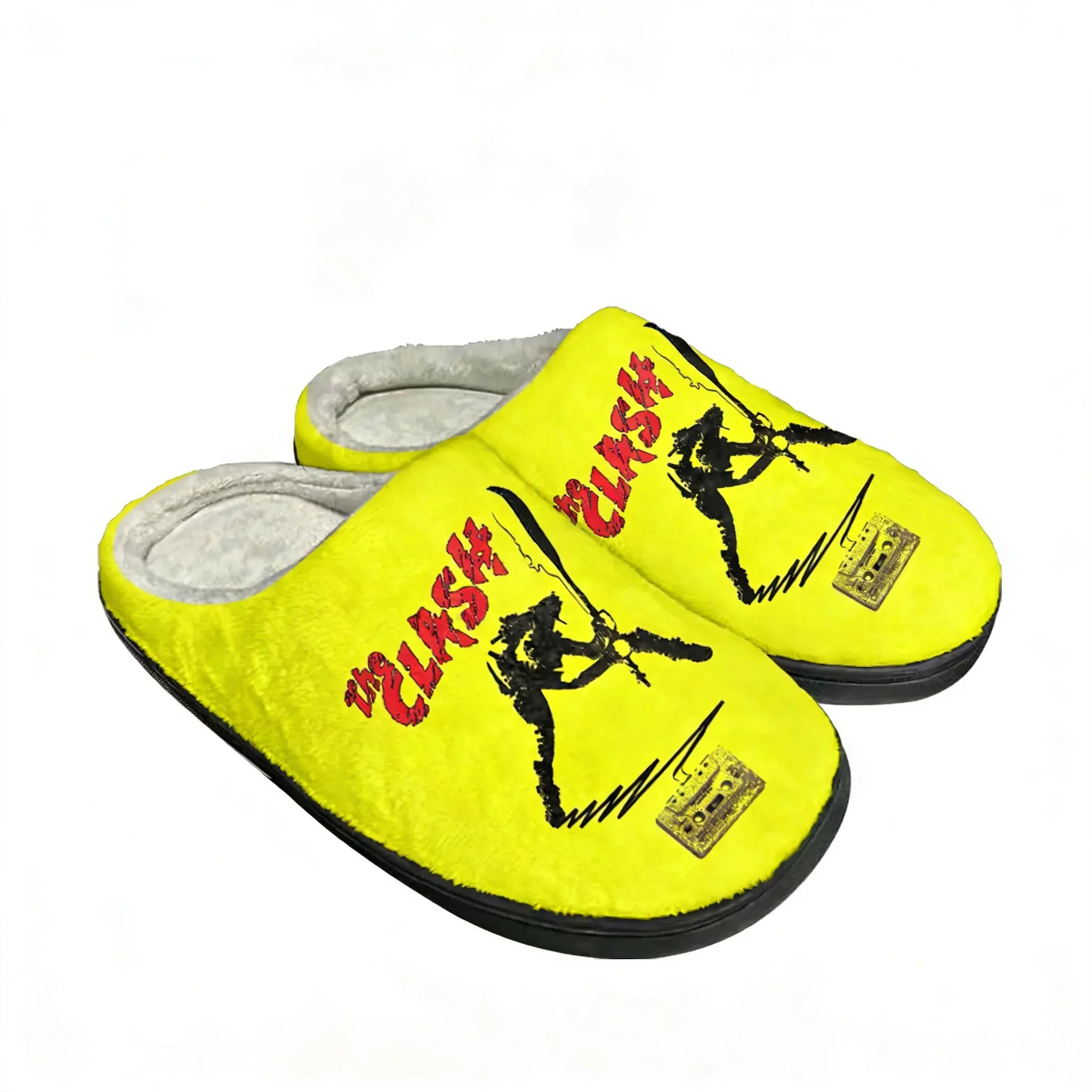 

The Clash Rock Band Home Cotton Plush Slippers Mens Womens Bedroom Winter Keep Warm Cotton Plush Slippers Slipper Custom Shoes