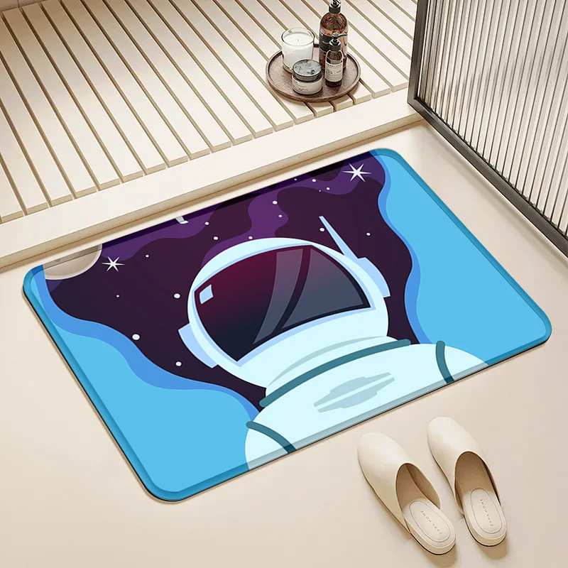 

Astronaut Space Door Mat Non-Slip Absorbent Floor Rug for Home Kids Room Bathroom Kitchen Decor