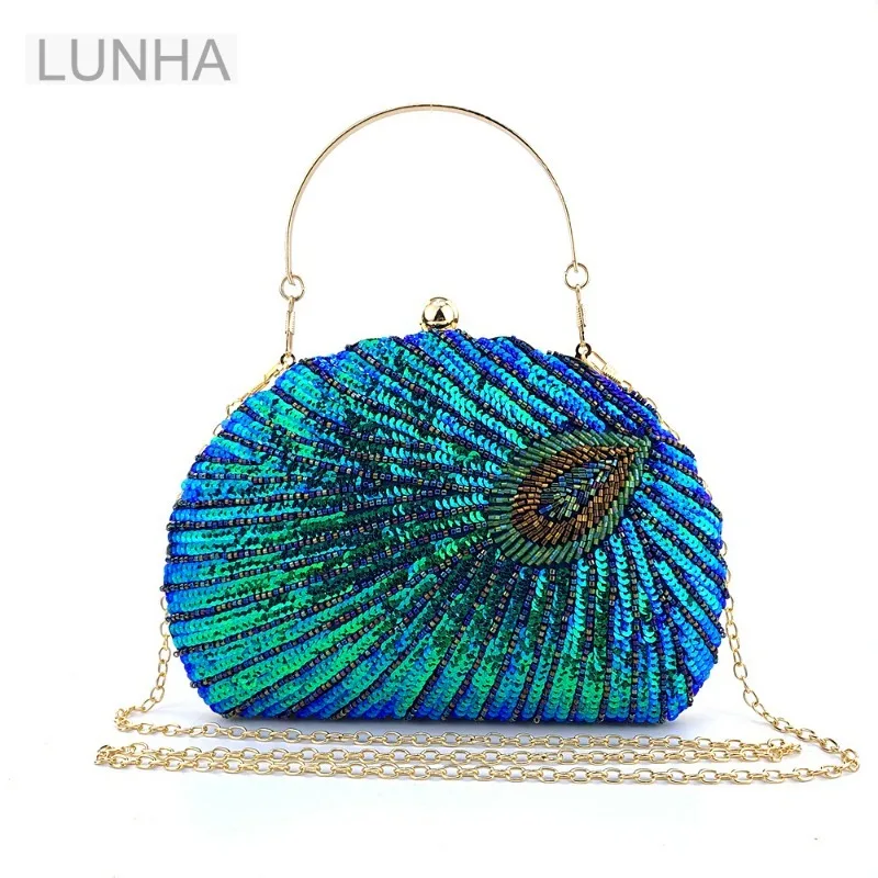 

Женский роскошный клатч-коробка с блестками и бусинами, вечерняя сумочка, кошелек-клатч на плечо