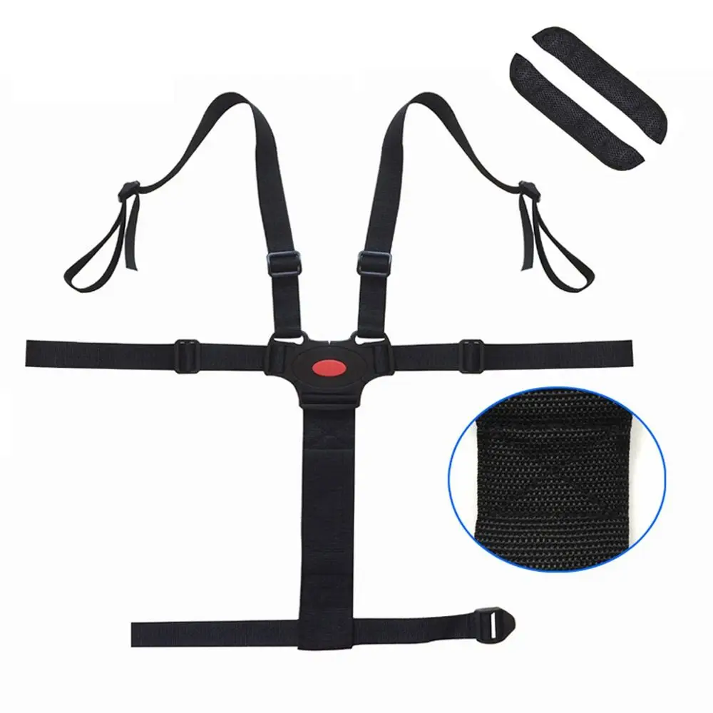 Buckle Child Dining Chair Child Pram Seat Belt 5 Point Harness Safe Belt Baby Stroller Safety Belt Pushchair Strap Harness