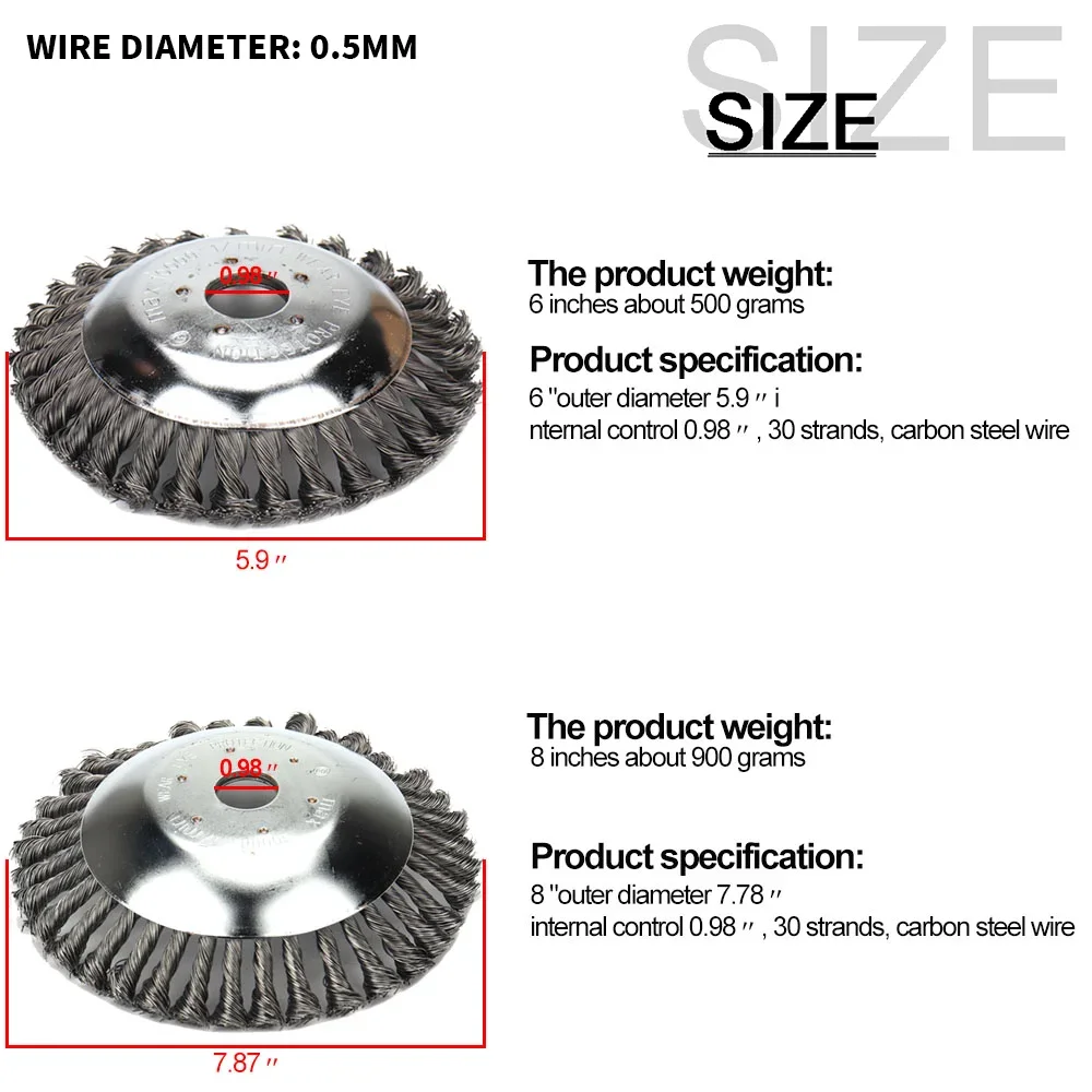 100mm Steel Wire Wheel Garden Weed Brush Lawn Mower Universal Trimmer Head Weeding Machine Cutter Head for Disc Power Tool