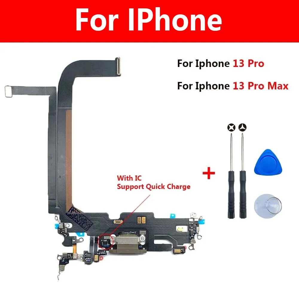 

100% New USB Charging Port Flex For IPhone 13 Pro / For IPhone 13 Pro Max Dock Charger Connector With Repair Tools