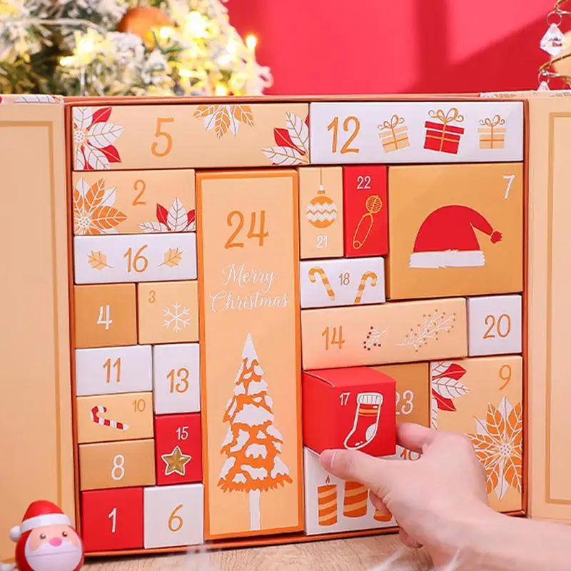 

24Pcs Christmas Advent Calendar Boxes Gift Candy Box Xmas Small Gifts Wrapping Supplies Advent Countdown Christmas Home Decor