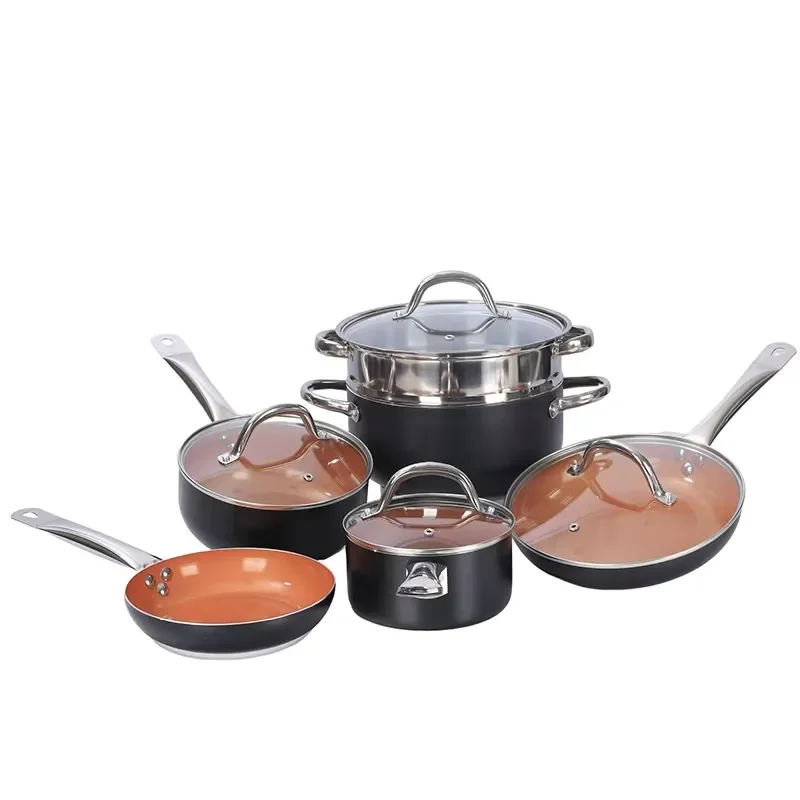 6-Piece Cookware Pans and Pans, Non-Stick Pans and Pot Set, Non-Stick Stone Cookware Kitchen Cooking Set