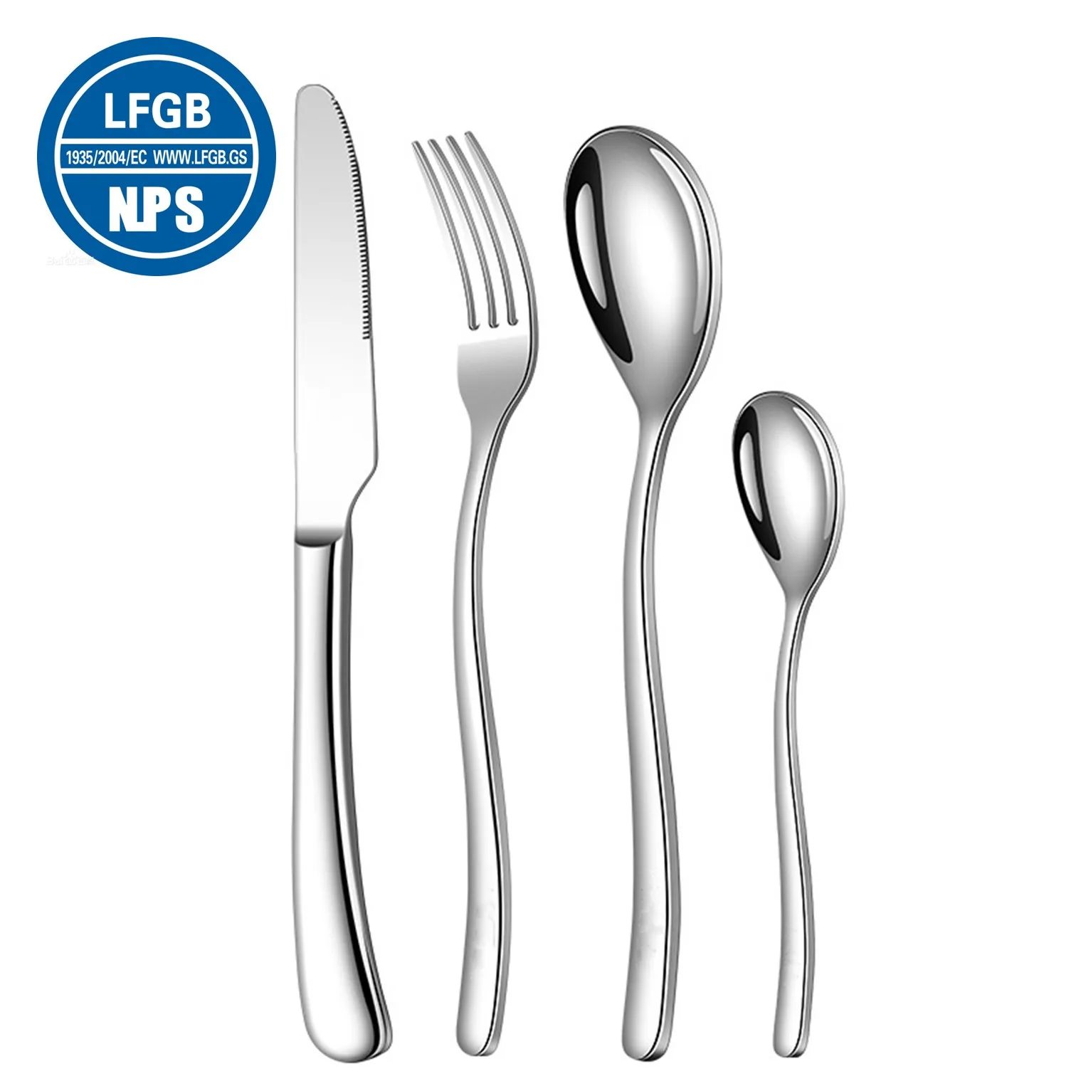 

Luxury 99.9% Anti-bacterial Flatware Set LFGB Certificated 316L Stainless Steel Cutlery Fork Spoon Knife Tableware for Banquet