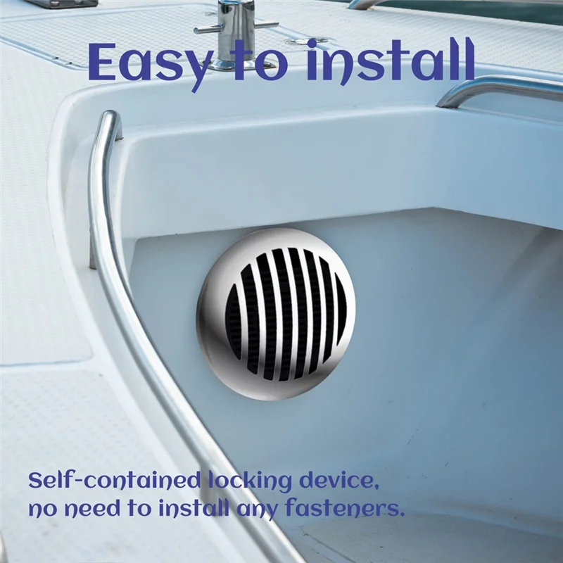 A45F-4 pezzi 3 pollici/76 mm copertura di sfiato per griglia in acciaio inossidabile 316 di grado marino, copertura di sfiato del flusso d'aria per camper, barche, yacht