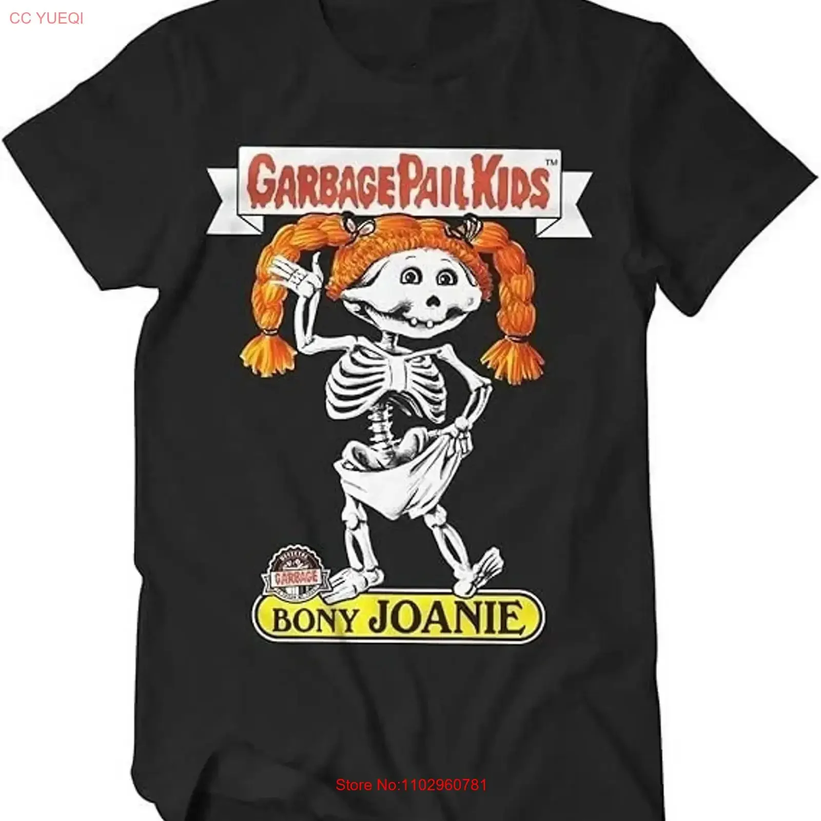 Camiseta Garbage Pail Kids Bony Joanie para fanáticos, talla S-5XL, vintage, lavada, elástica, informal, unisex, transpirable, a la moda, versátil, ligeramente elástica
