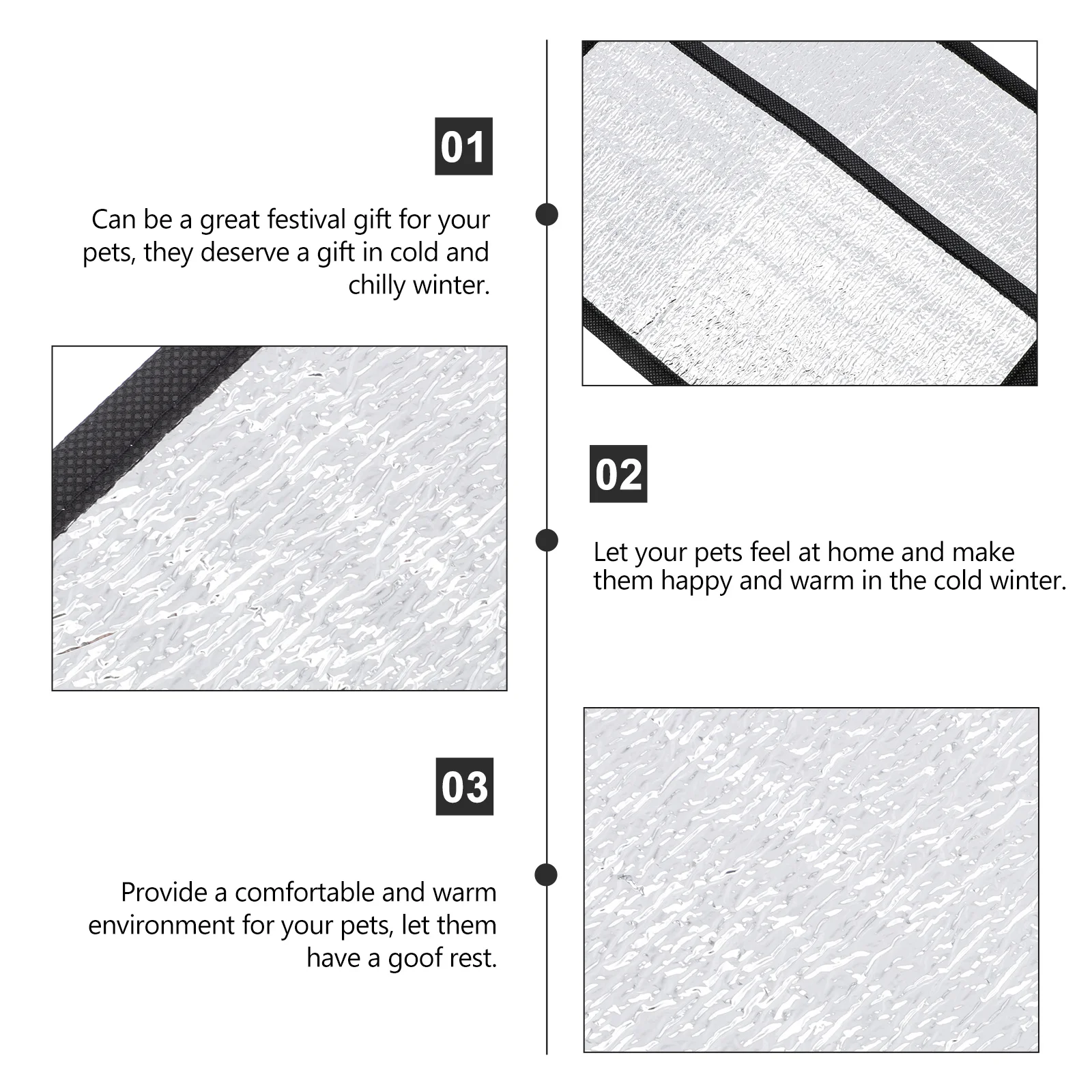 2Pcs Reptile Heating Pad Reflective Film Warm Base Insulation Mat for Snake Lizard Turtle Pet Winter Sleep Mat