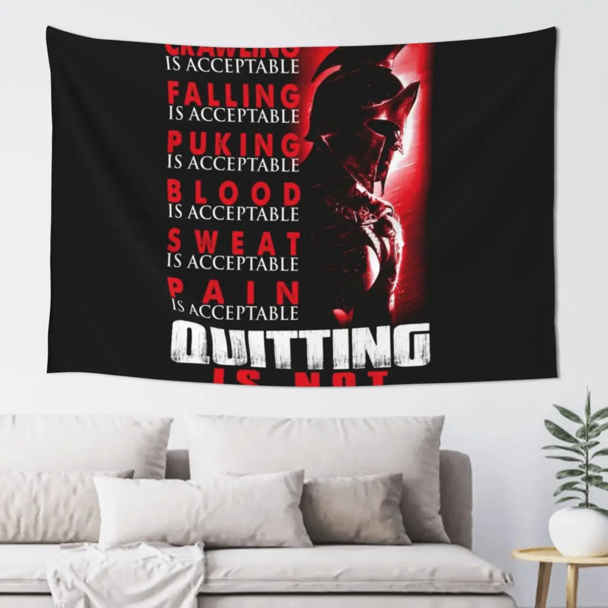 

SPARTAN QUITTING IS NOT Tapestry Decor Home Home Supplies Wall Decorations Tapestry