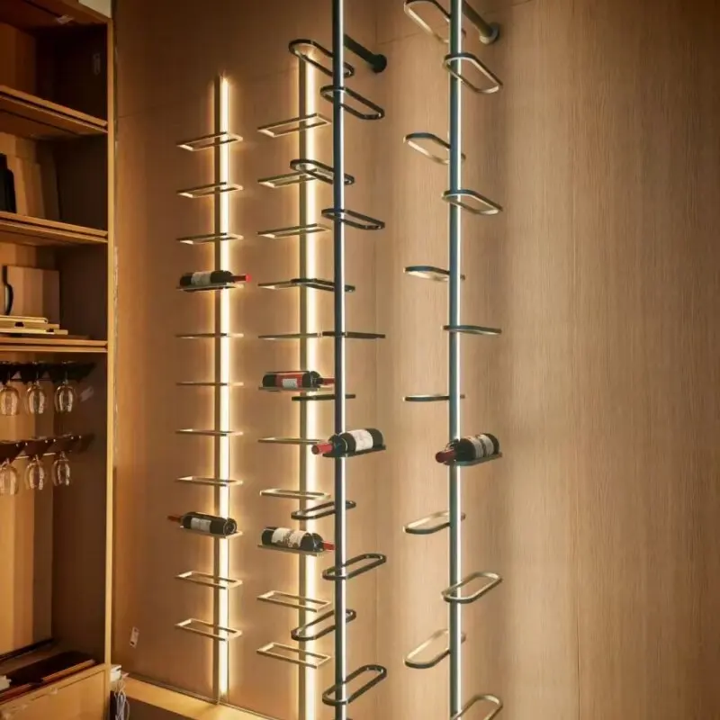 

New European aluminum alloy wine rack creative wine rack wall-mounted leather wine wall-mounted home display