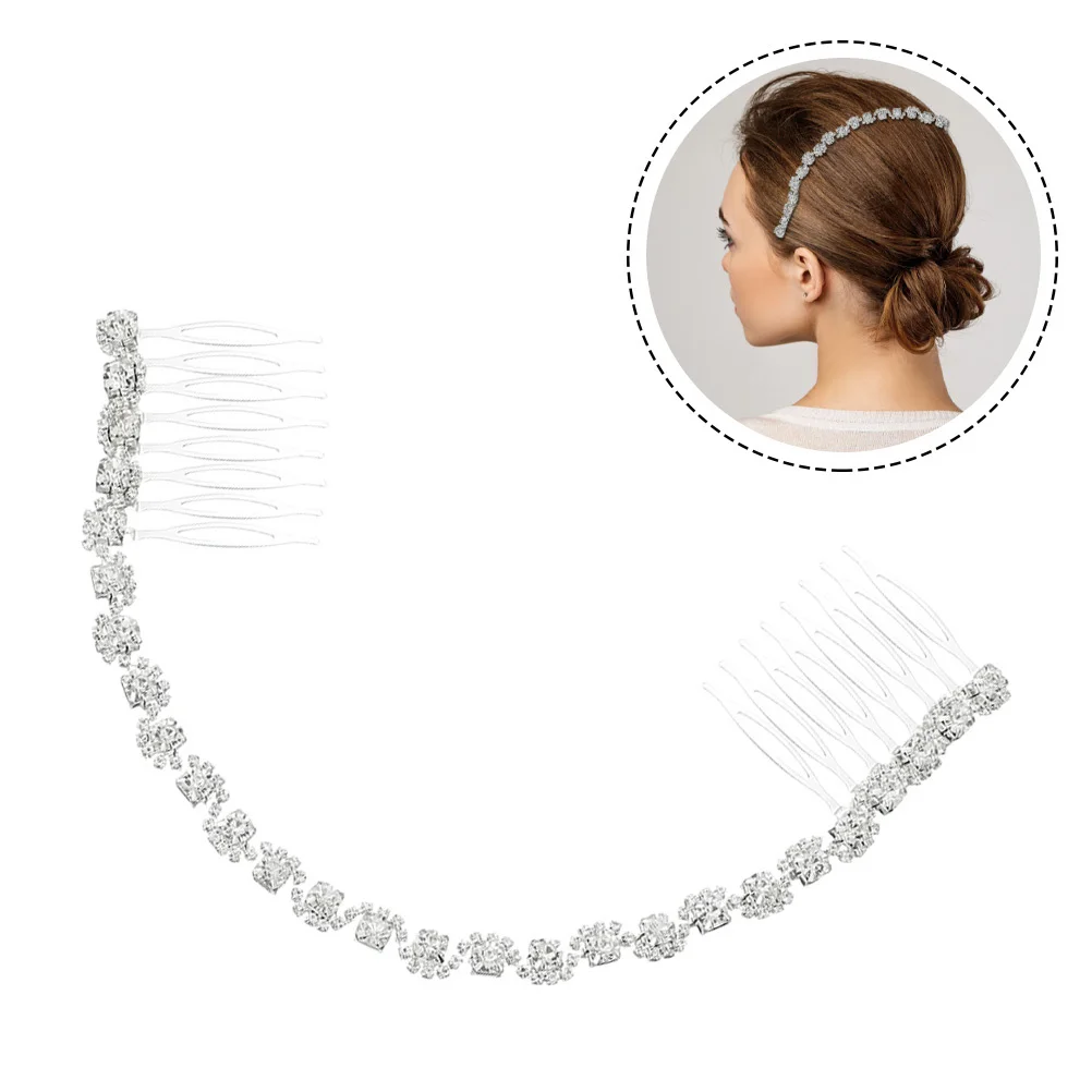 Elegant Bridal Hair Chain Comb Handmade Wedding Bride Headpiece Crystal Hair Accessory Exquisite Design Bridal Headpiece
