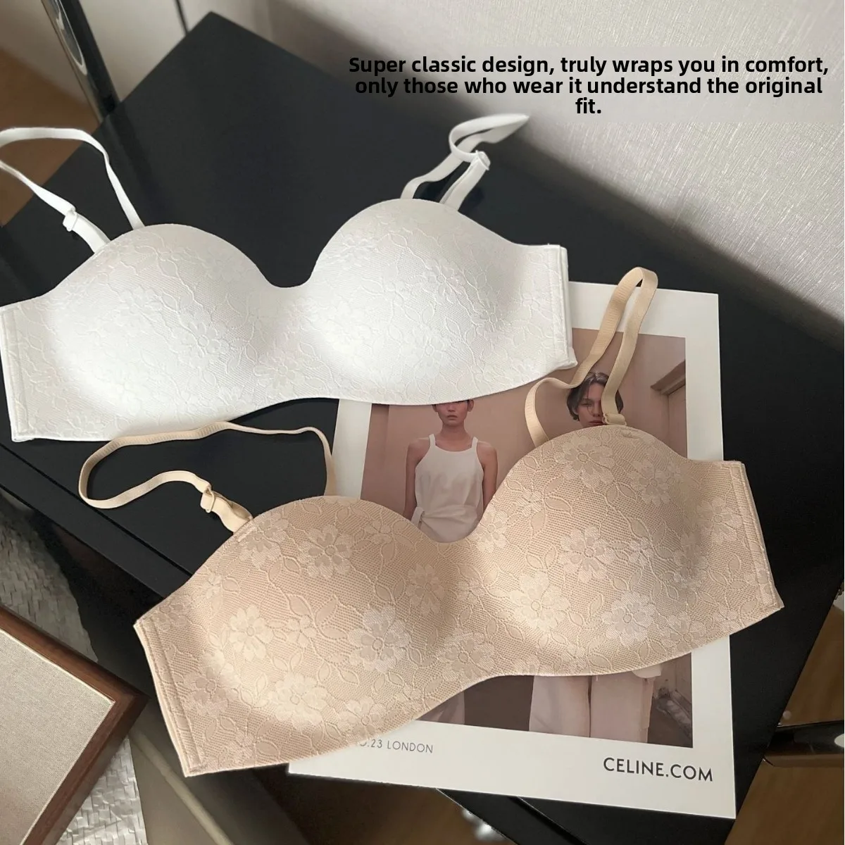 

Wireless Bra Sexy Style Gathered Zero Sensation Cup Women's Half Cup Anti-Slip Strap Underwear for Young Women Spring 2025