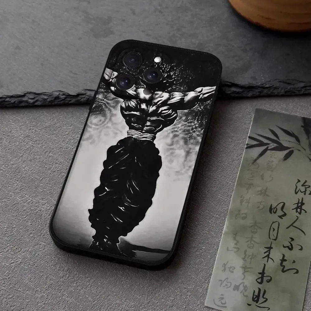 Anime Baki H-Hanmas Phone Case For IPhone 17,16,15,14,13,12,11 Plus,Pro,Max,XR,XS,X,7,8 Plus,Mini Black Silicone Soft