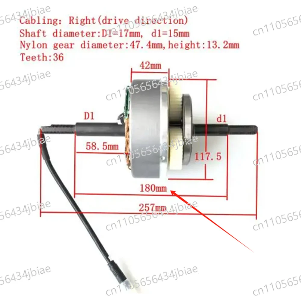 170mm 180mm 190mm Dropout Open Size 36V 48V 52V 750W 1000W Fat Tire Gear Electric Bicycle Motor Center Core Stator