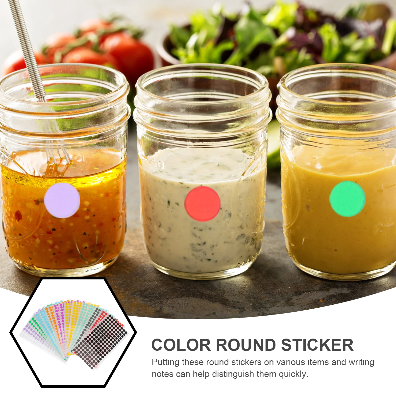 

18 Sheets Round Label Stickers Blank Dot Marking Labels Self-Adhesive Easy Peel Classification Tool For Home Storage Seasonings