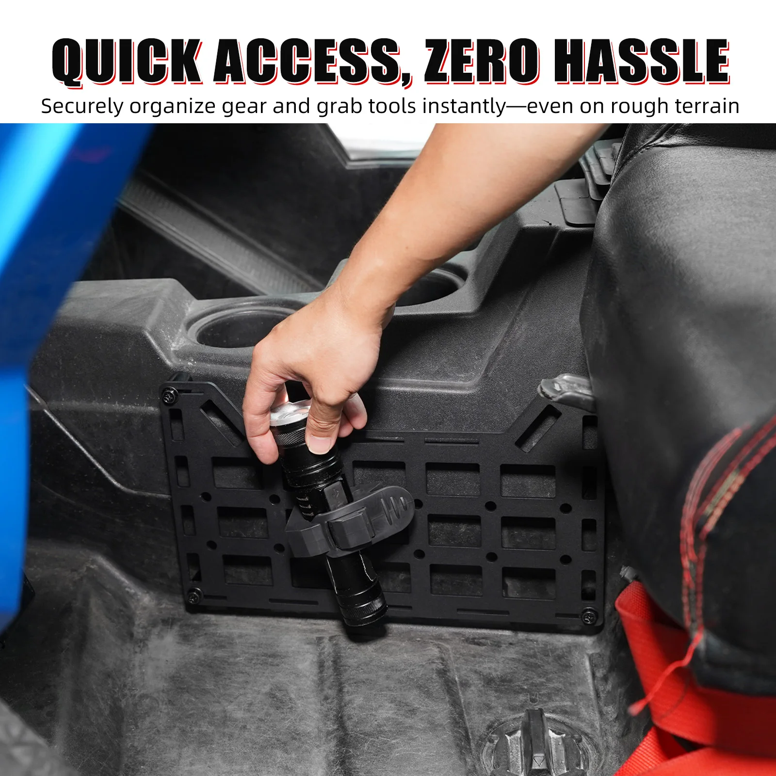 NICECNC UTV Universal Rigid Molle Panel Vehicle Molle Organizer Q235 steel Resistant Durable Motorcycle Accessories - Image 4