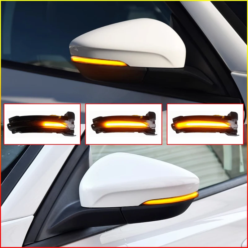 اكسسوارات السيارات LED ديناميكية بدوره إشارة الجانب الجناح مرآة مؤشر ضوء مصباح لفورد فوكس 4 MK4 2019 2020 ST 2021 LHD