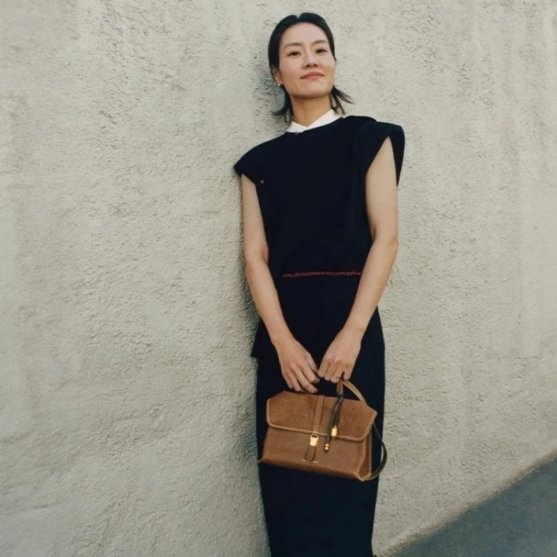 Songmont Traveling Small Crossbody Bag Vegetable Tanned Cowhide Shoulder Crossbody Bag