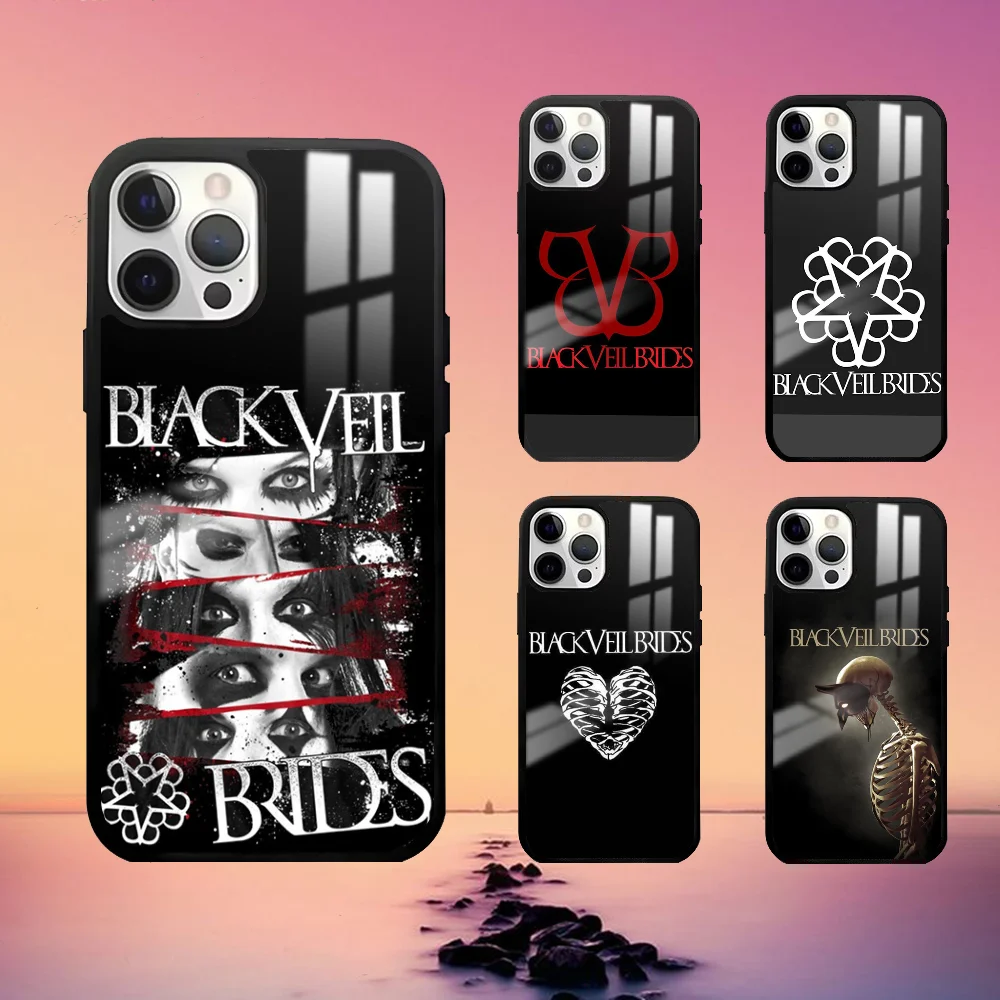 B-Black Veil Brides Band Phone Case For iPhone 16 15 14 13 12 11 Pro Max Plus Mini Fashion High Quality mirror phone case