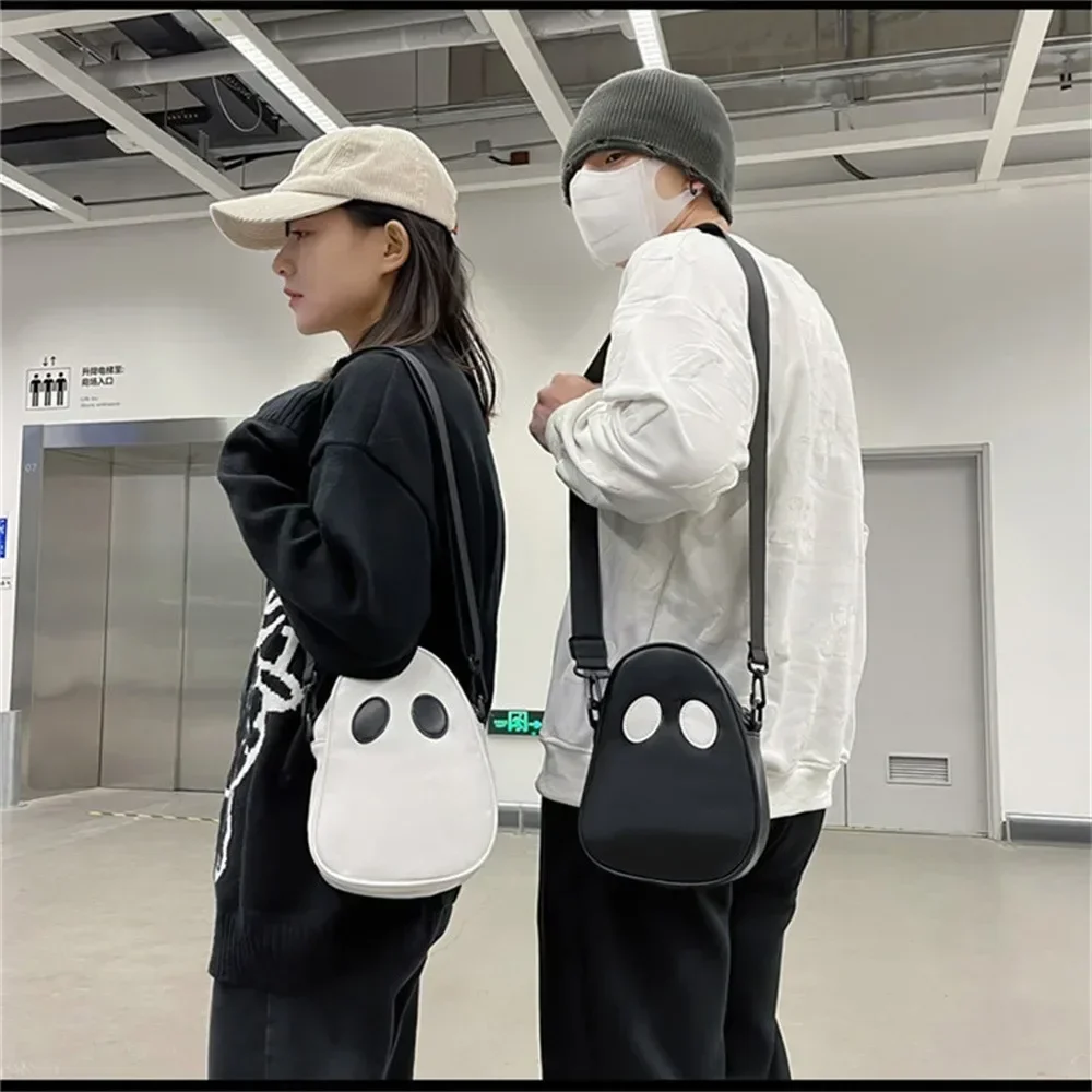 Halloween Cartoon Ghost Pu Crossbody Bags for Unisex Tote Shoulder Women Girls Crossbody Bags with Long Detachable Strap