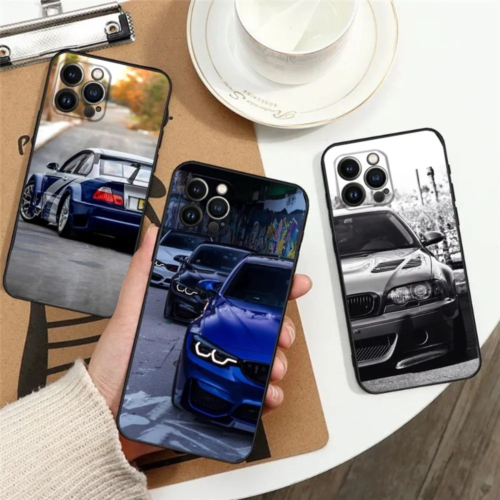 Blue Red Car for B-BMW Phone Case Phone Case For Apple iPhone 15,14,13,12,11,XS,XR,X,8,7,Pro,Max,Plus,mini Silicone Black Cover