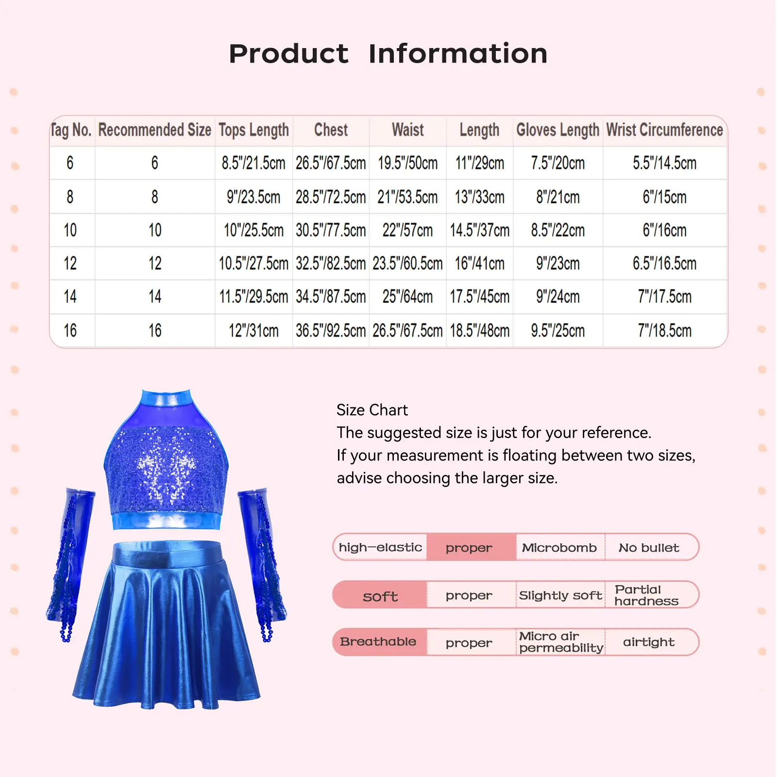 Kids Girls Modern Latin Jazz Dancing Practice Clothes Set Sequin Crop Top Skirts with Arm Sleeves Suit Performance Dancewear