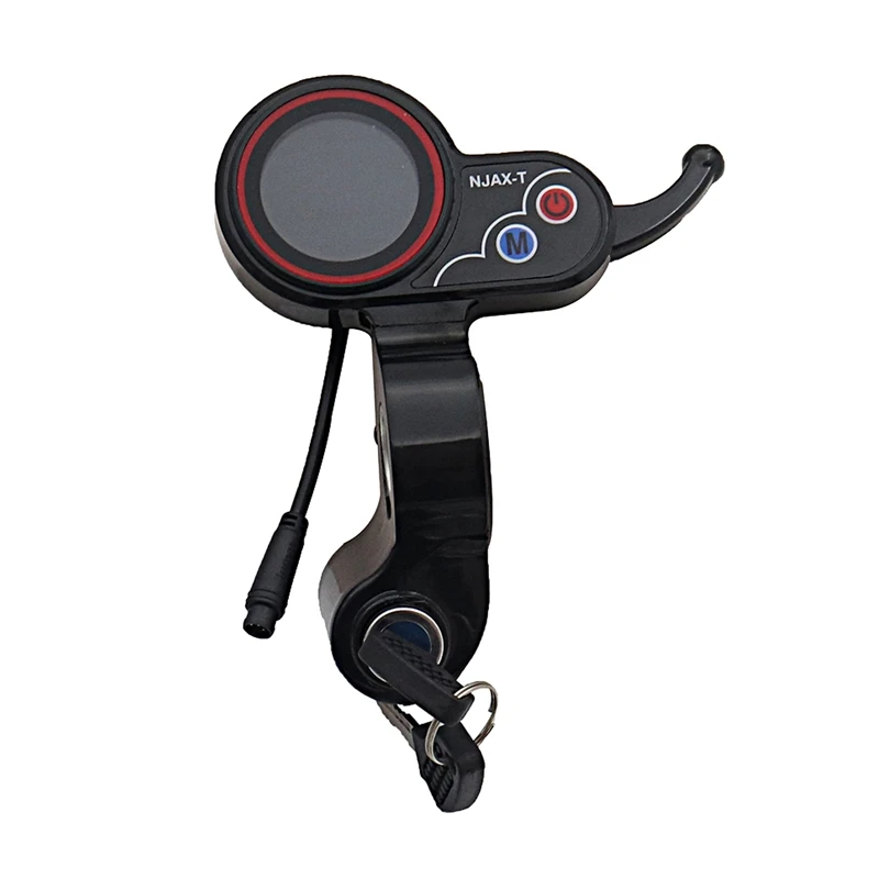 For NJAX-T Throttle LCD Display Meter With Key Switch Lock Speed Adjustable Accelerator 6 Pin Electric Scooter Dashboard