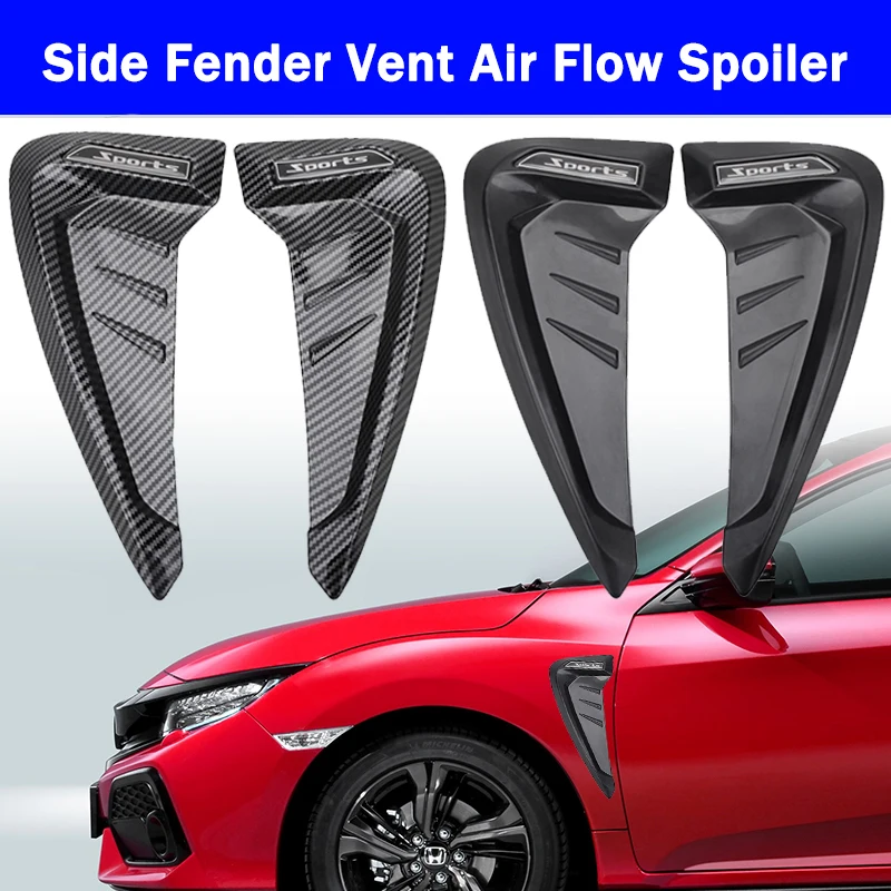 Rhyming 2 Pcs Car Side Fender Vent Spoiler Racing Shark Grill Trim Car Styling Fit For Honda Civic For BMW X5 F15 X5M Sport Logo