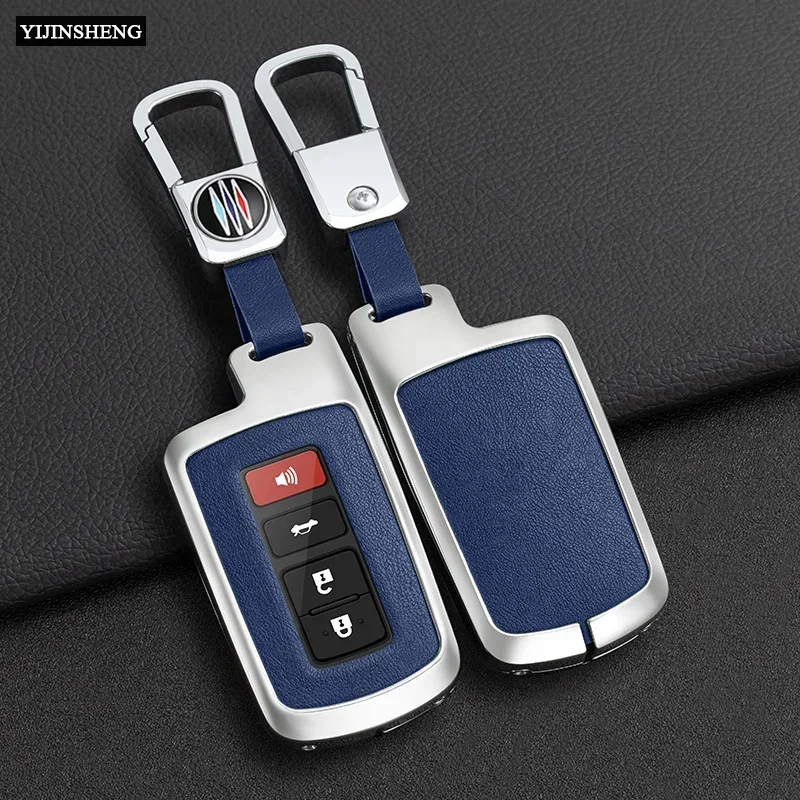 Obudowa kluczyka do samochodu ze stopu cynku + skóra PU do Toyota RAV4 Highlander Avalon Sequoia Tundra Tacoma 4Runner Land Cruise Prius