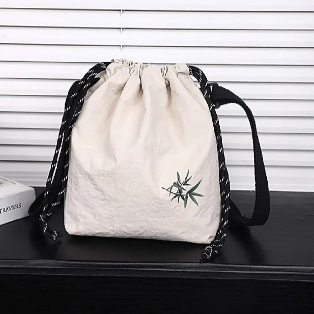 Регулируемая сумка через плечо на шнурке для отдыха, легкая нейлоновая сумка-ведро в корейском стиле, однотонная сумка для хранения, сумка через плечо на каждый день