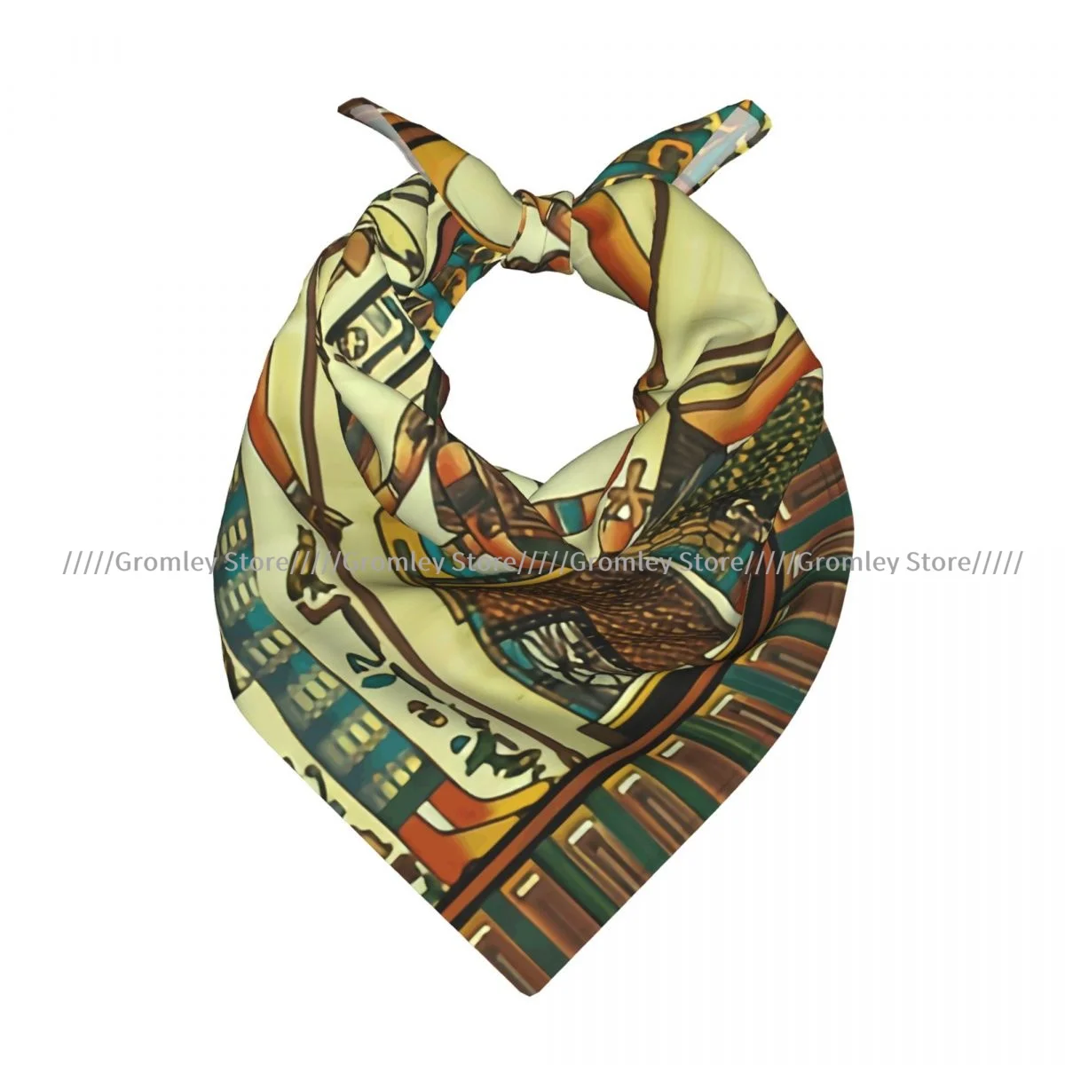 

Ancient Egyptian Papyrus Print Square Scarf Ladies Casual Head Neck Wrap