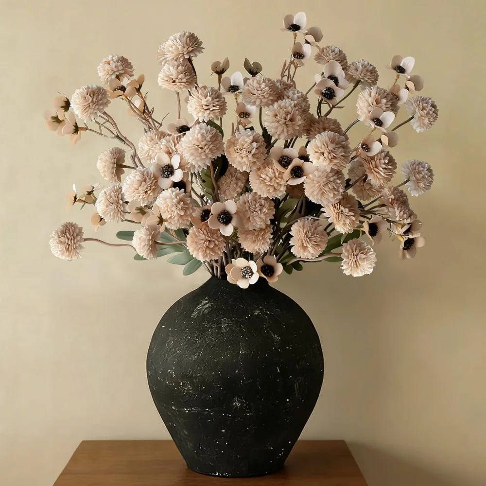 5 Köpfe Künstlicher Blumenstrauß Löwenzahn-Blumenball Kunstblumen Vasenarrangement Heim Garten Hochzeitsdekoration DIY Bastelkranz – Detail 10