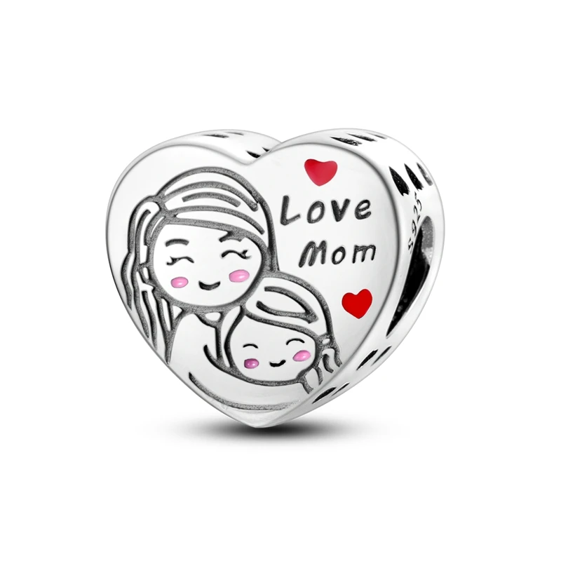 Charms aus 925er-Sterlingsilber, glückliche Familie, Perle, Zirkonium, Familie, Liebe, baumelnd, passend für Original-Armband, Damen, Schmuck, Geschenk – Detail 13