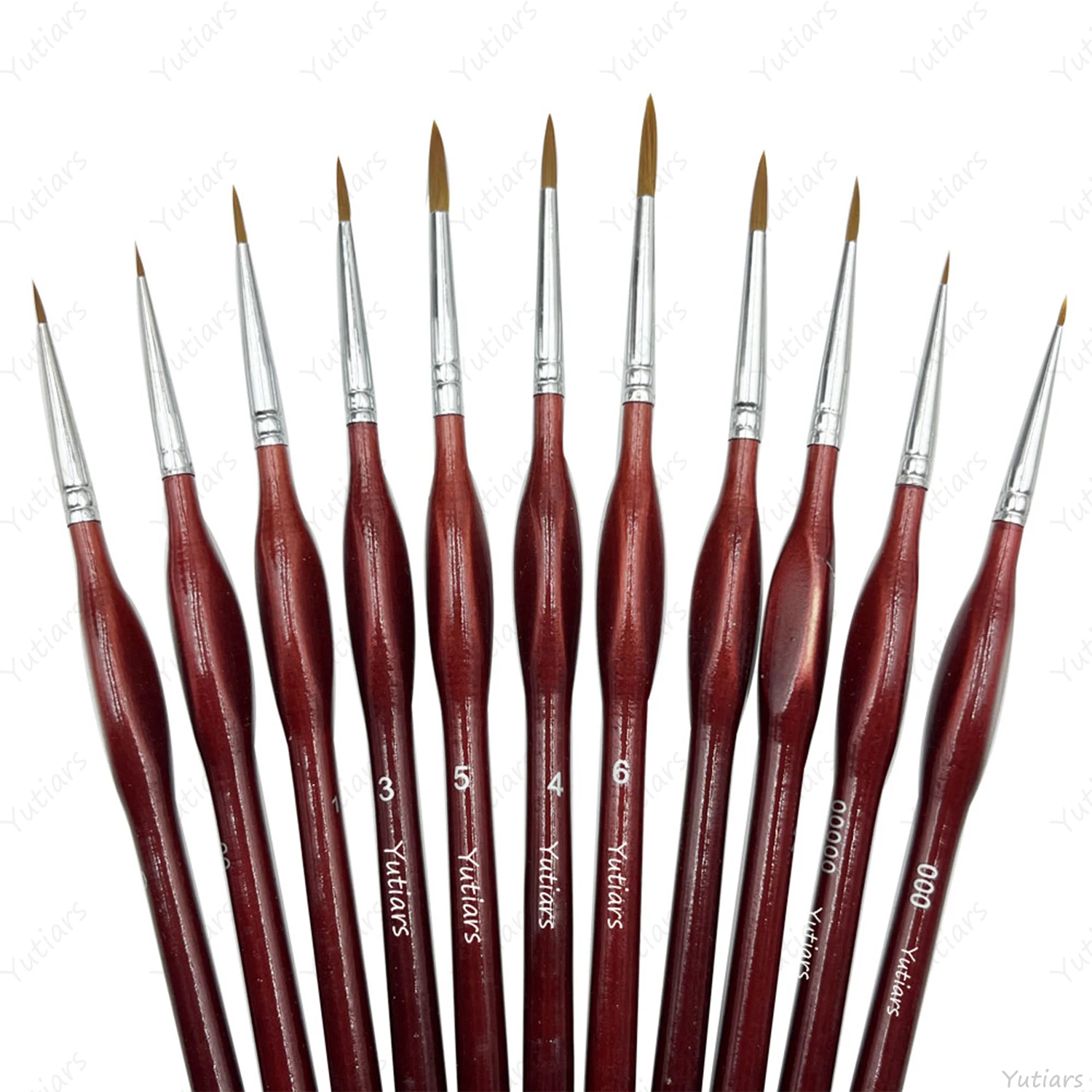 11/22Pcs Fine Detail Paint Brush Set Red Handle Precision Liner Brushes for Watercolor Acrylic Gouache Nail Art Painting