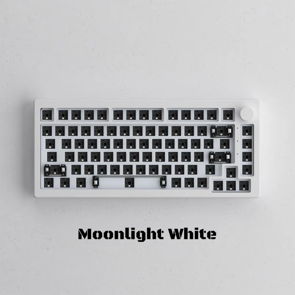 Akko-Kit de teclado mecánico para juegos, dispositivo retroiluminado RGB personalizado de 5 pines, Hotswap, diseño 5075 con perilla Barebone, 75% S