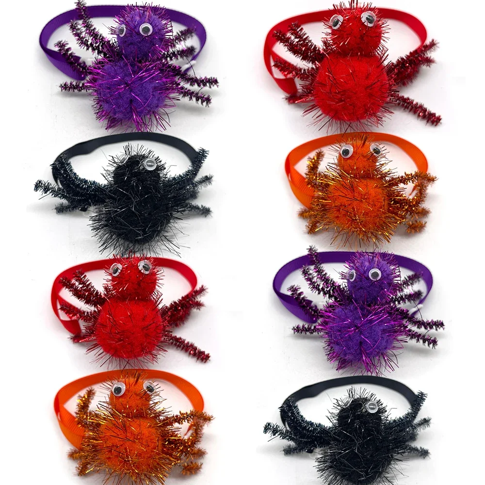 

50/100 шт., галстуки-бабочки для собак на Хэллоуин, галстук в стиле паука, галстук для щенка и собаки, аксессуары для ухода за домашними животными, регулируемый галстук-бабочка для собак, продукт для домашних животных