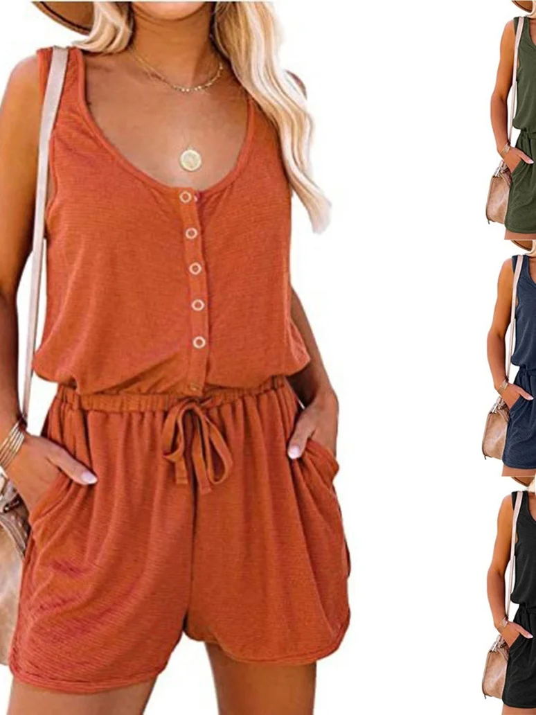 Slim Fit Lace up Jumpsuit Svel Belted Street Sle Knitted Casual Pants l Waist Five-Quarter Length Mixed Fiber