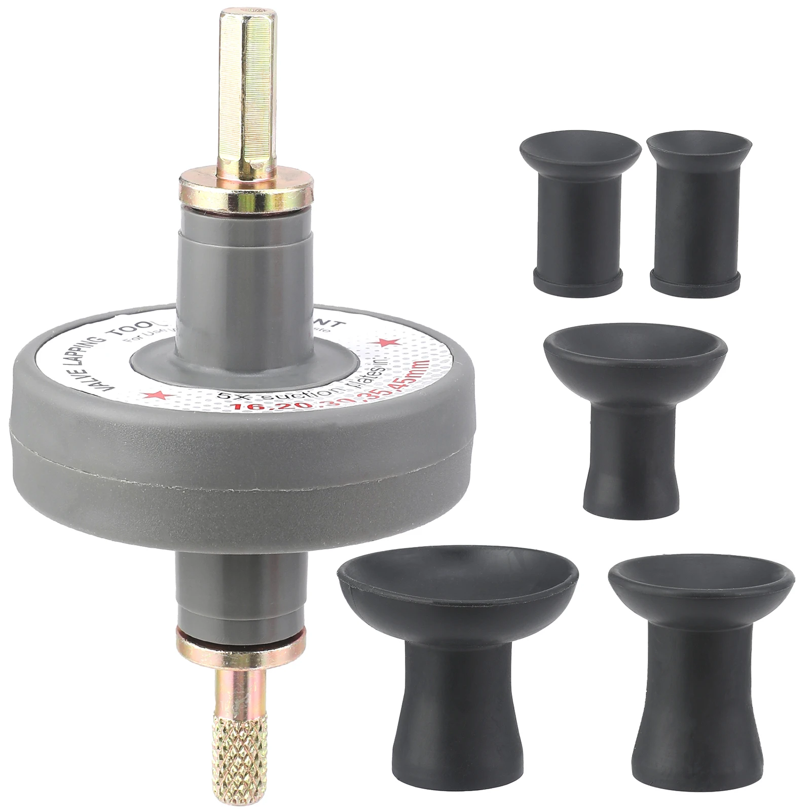 

Valve Lapping Tool Kit with 5 Suction Plates, Black Valve Lapping Attachment Tool for Drill Small Engine Valve Lapper Kit,